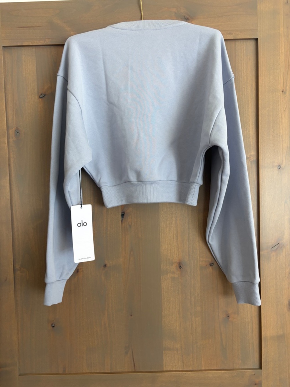 ALO Yoga Cropped  Accolade Crewneck Sweatshirt, color Winter Frost - Picture 5 of 5